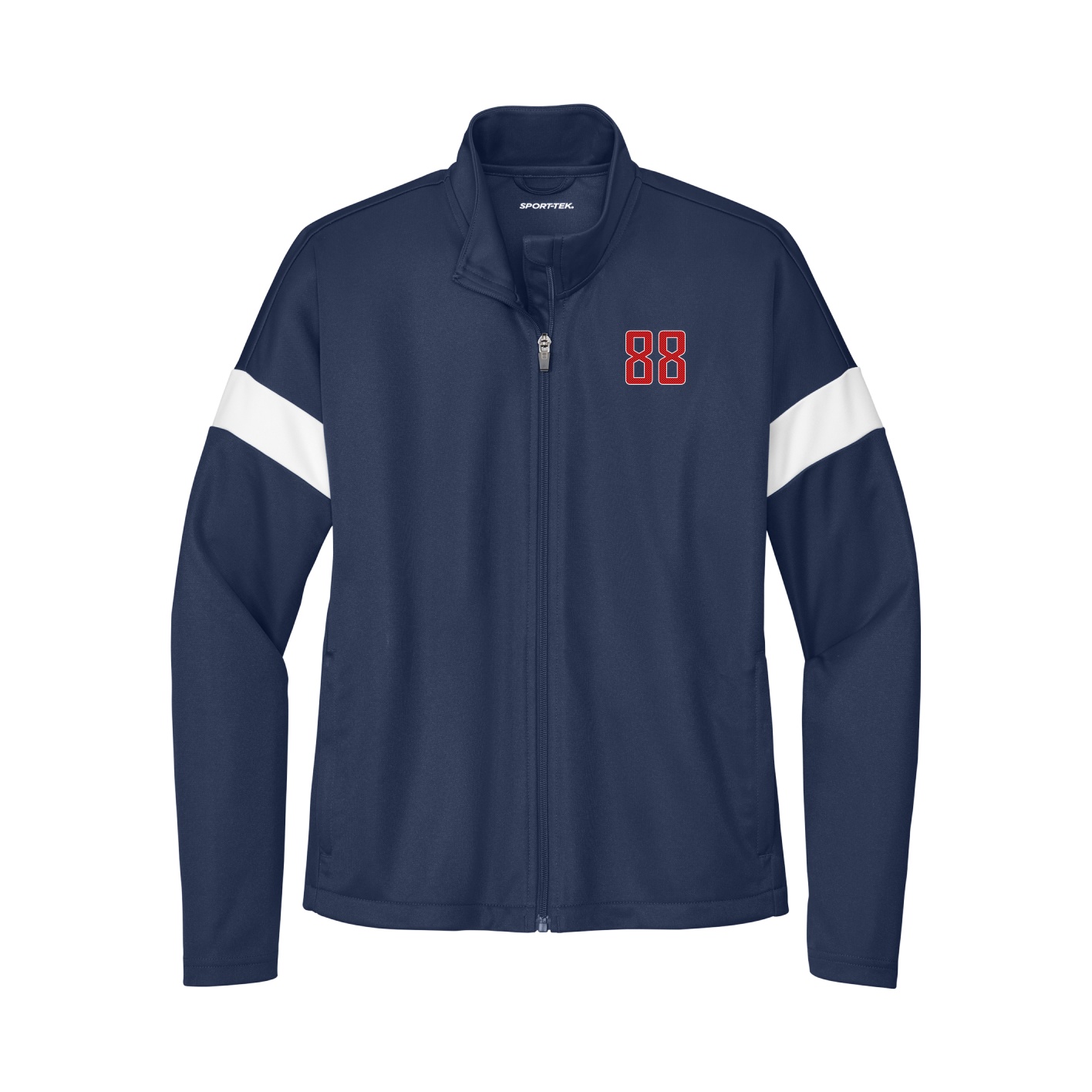 Womens Team Travel Full-Zip Jacket — Front Shirsy in Navy/White