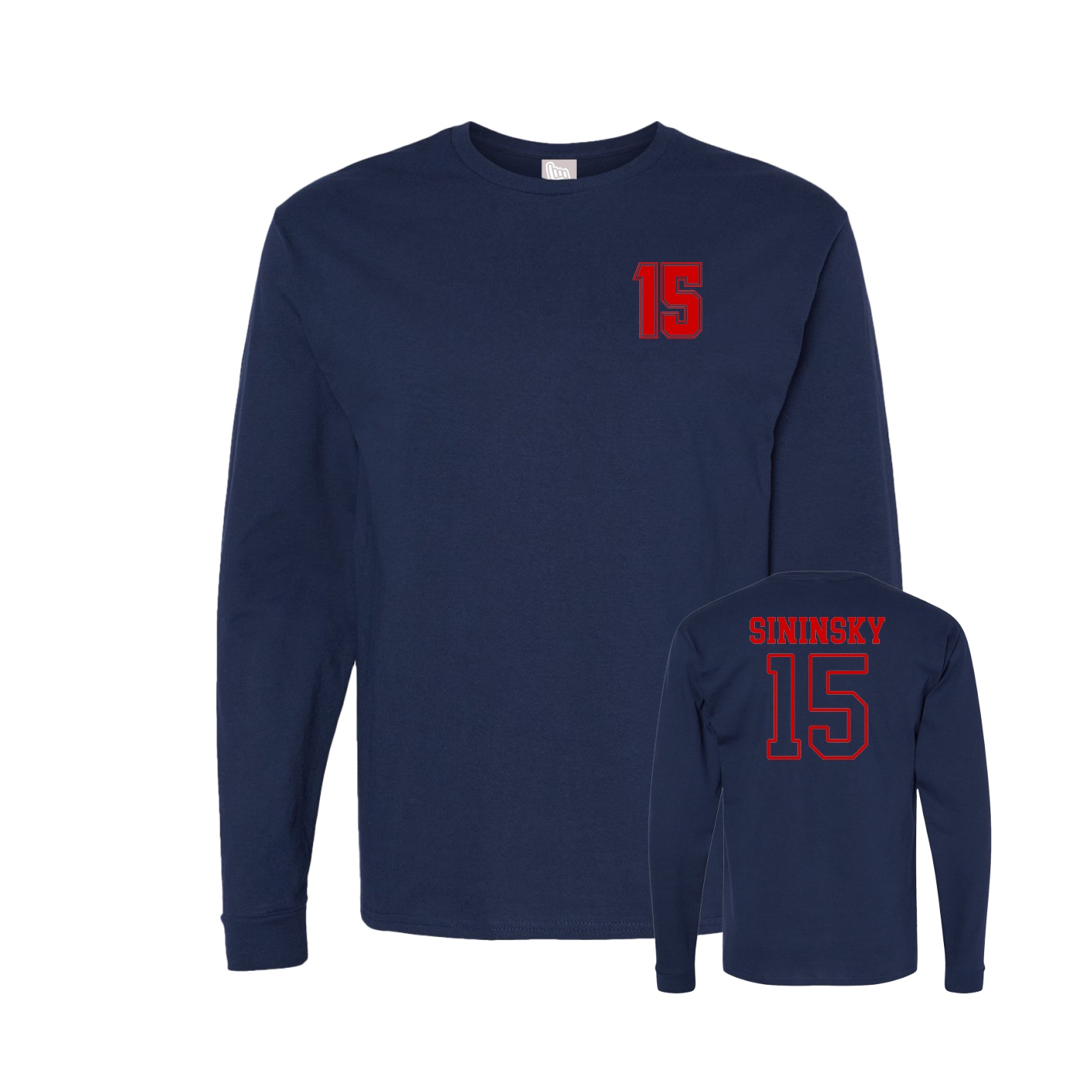 Long Sleeve Tee — Chest Back in Navy