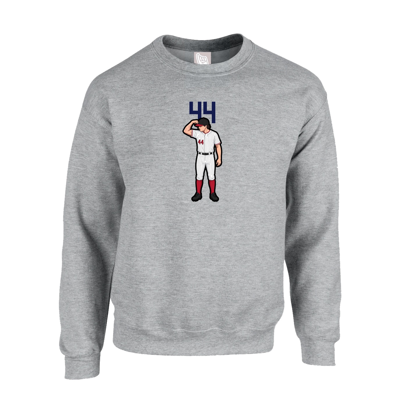 Fleece Crew — Number Top in Grey