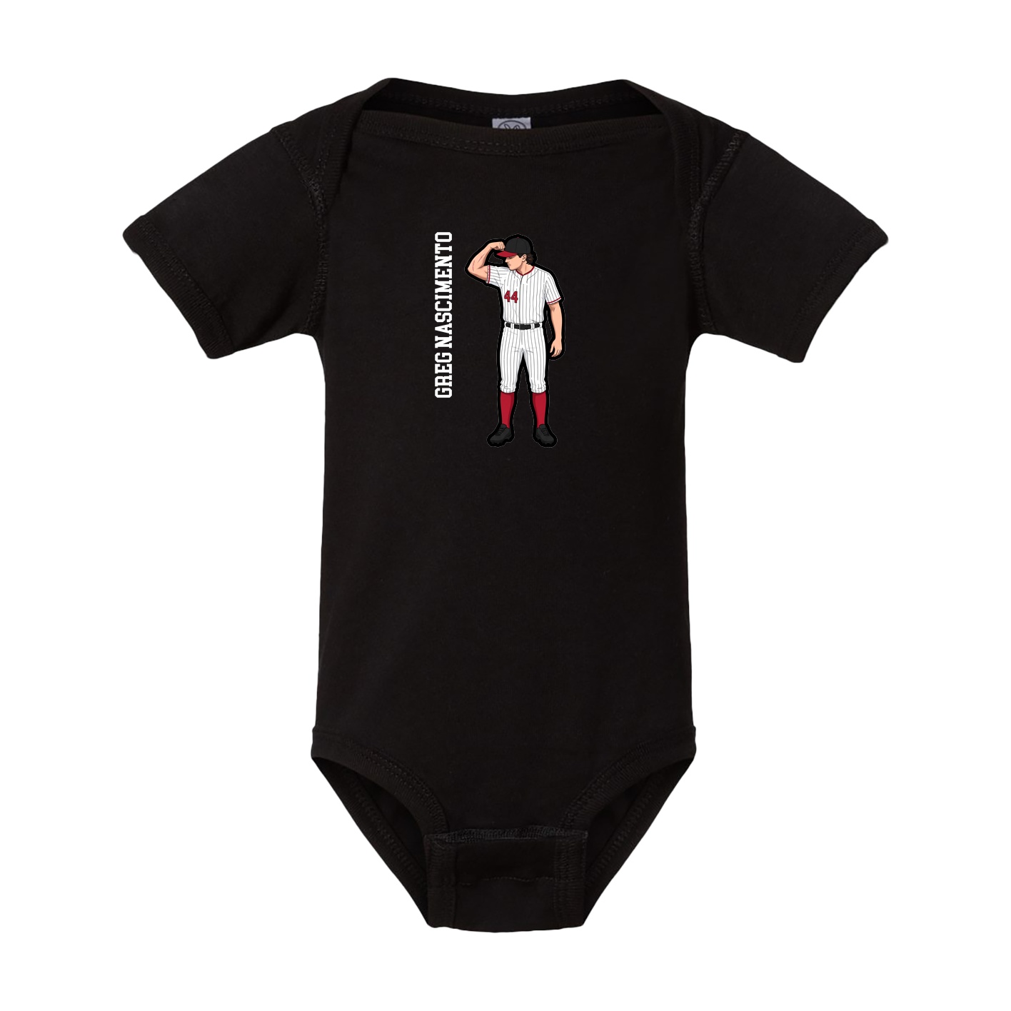 Baby Onesie — Name Vertical in Black