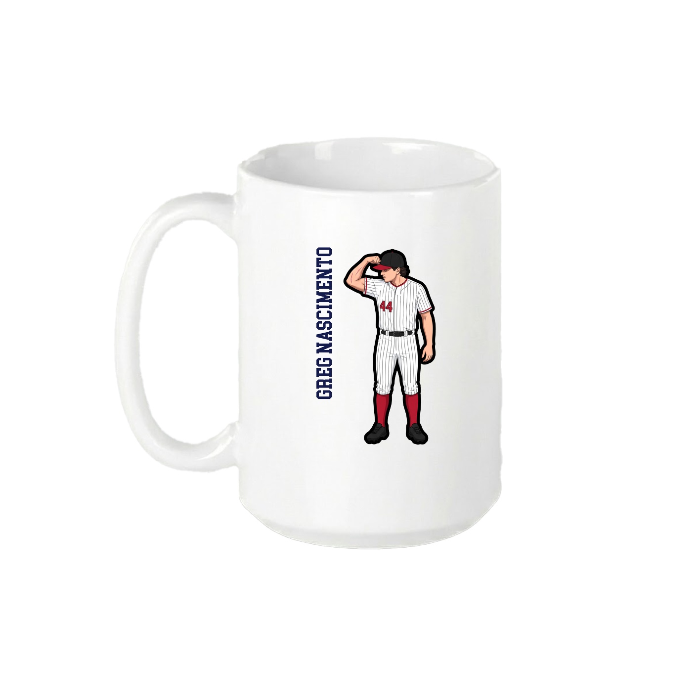 15oz Coffee Mug — Name Vertical in White