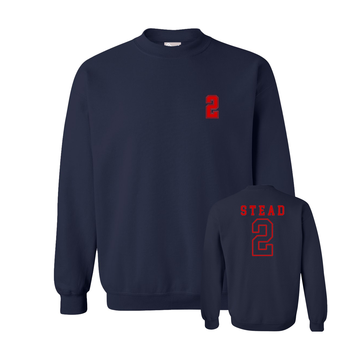 Fleece Crew — Chest Back in Navy
