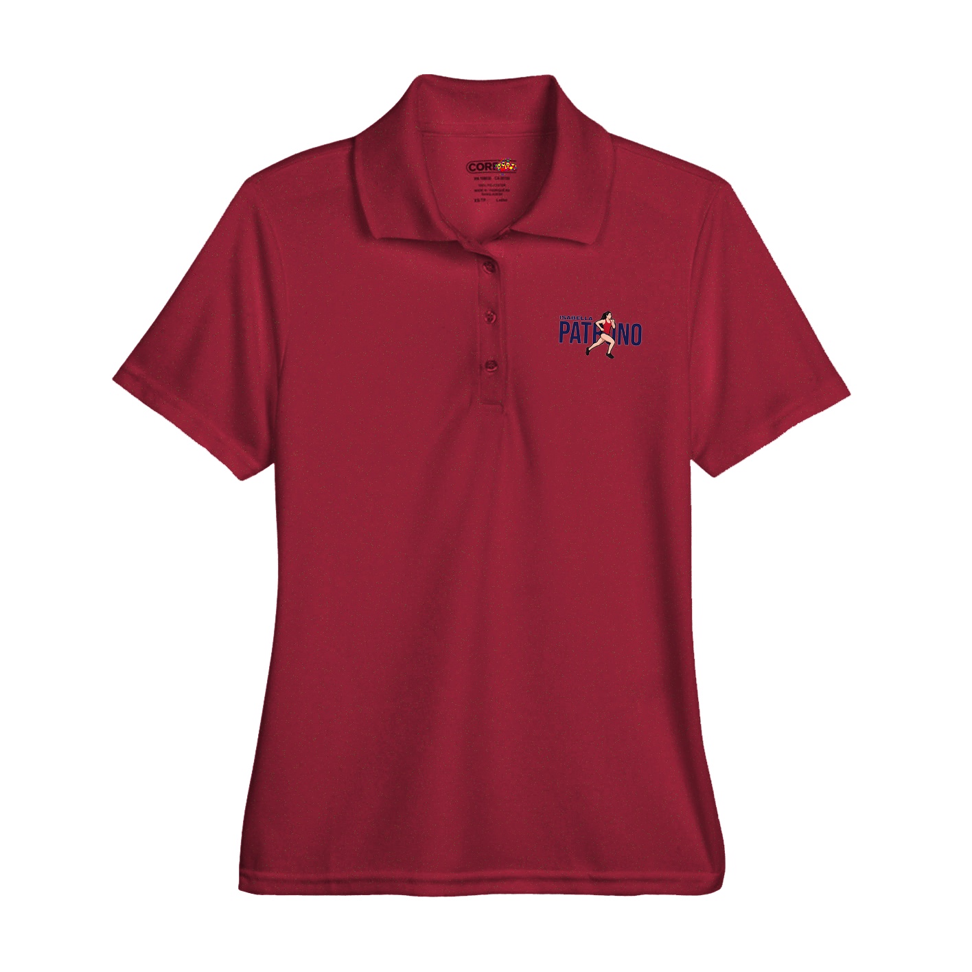 Womens Performance Polo — Player Name in Red