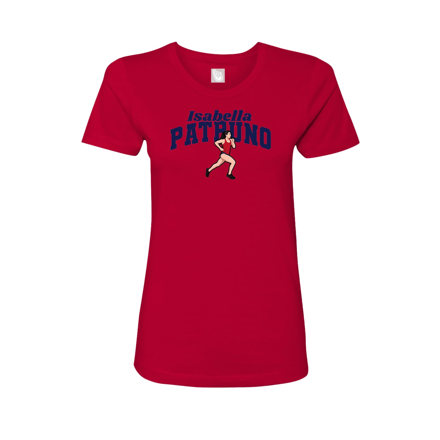 Fitted Women's Tee — Signature Arch in Red