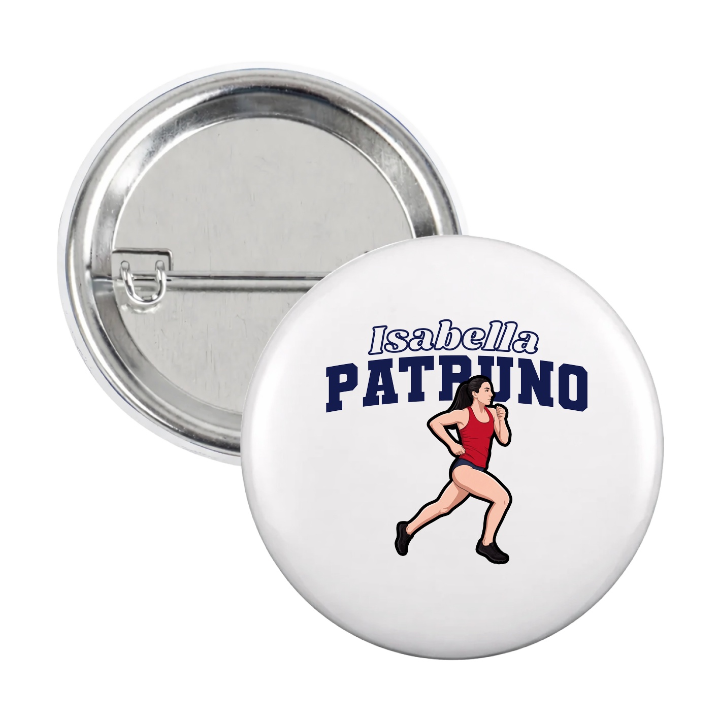 Game Day Button — Name Arch in White