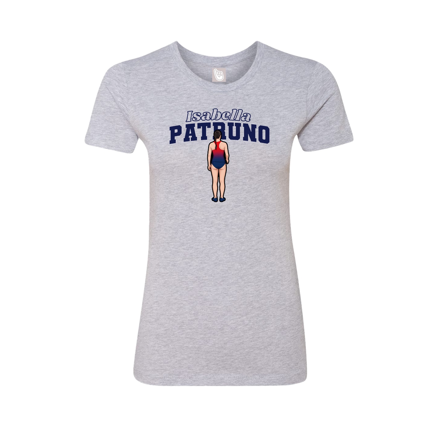 Fitted Women's Tee — Name Arch in Grey