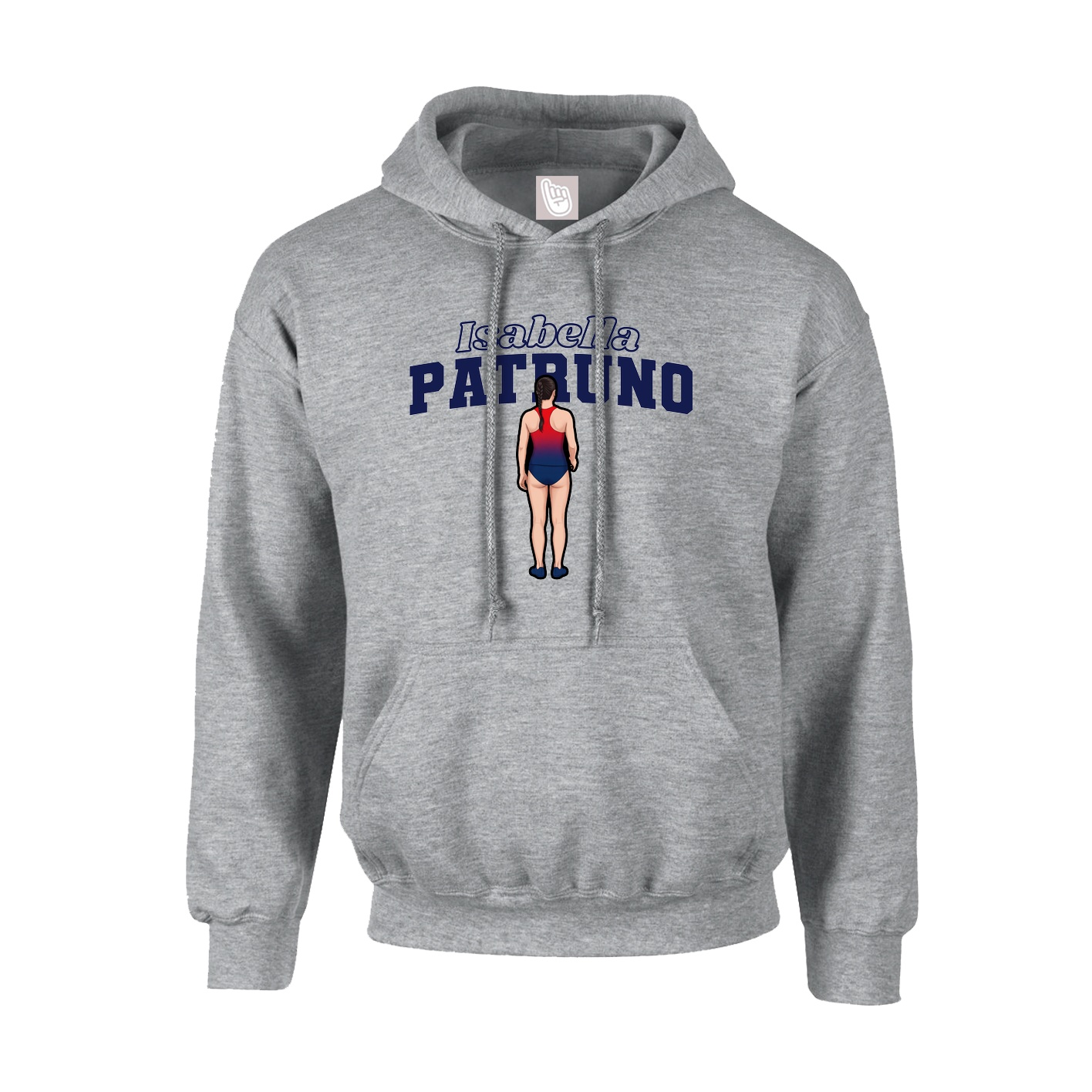 Youth Hoodie — Name Arch in Grey