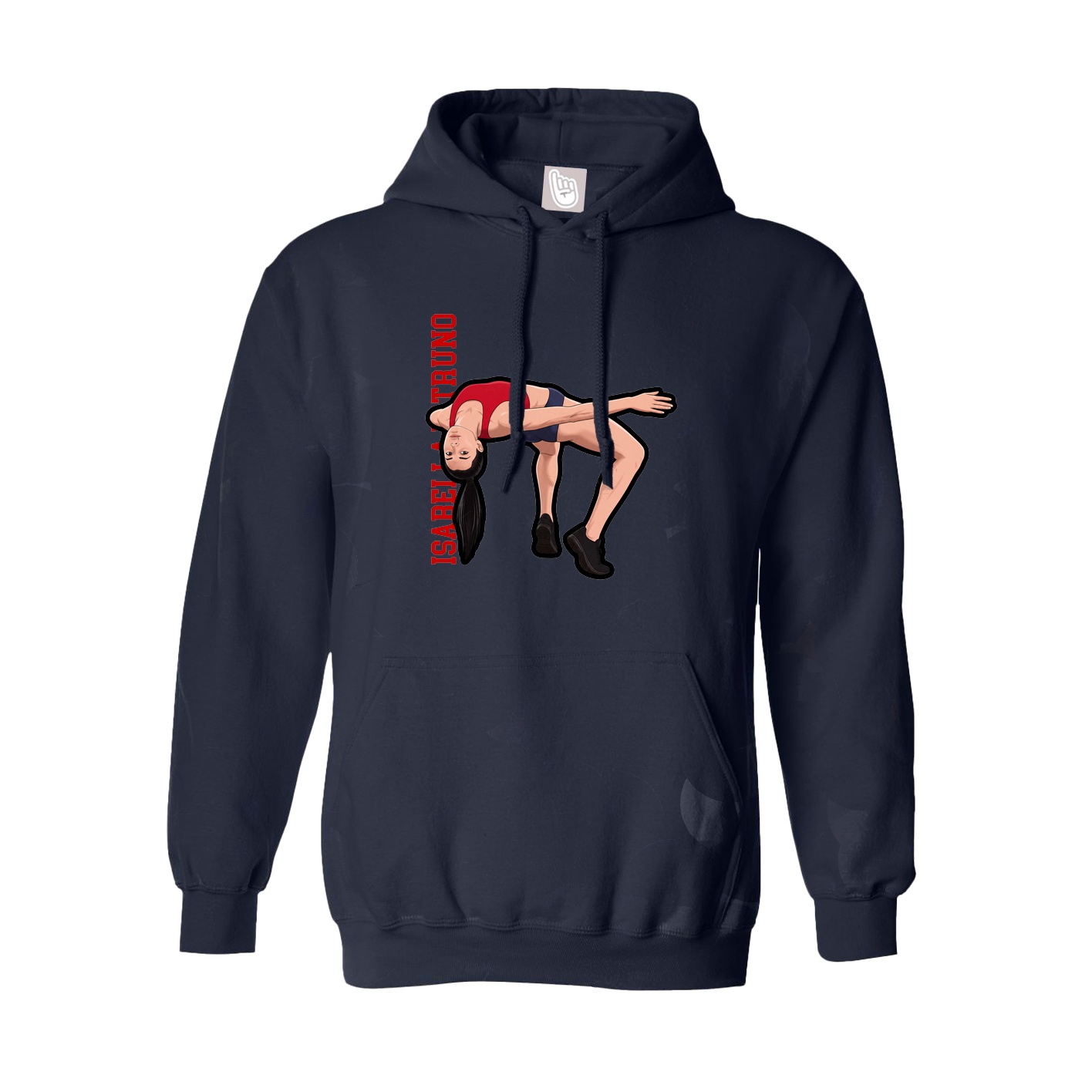 Youth Hoodie — Name Vertical in Navy