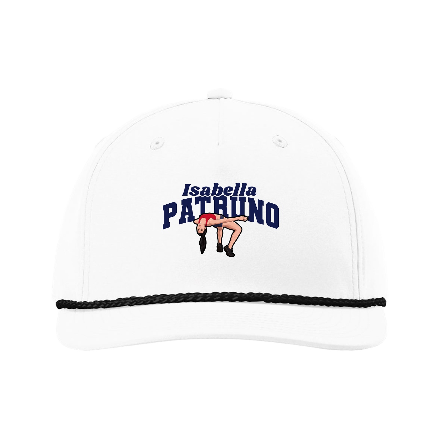 Five-Panel Classic Rope Cap — Signature Arch in White
