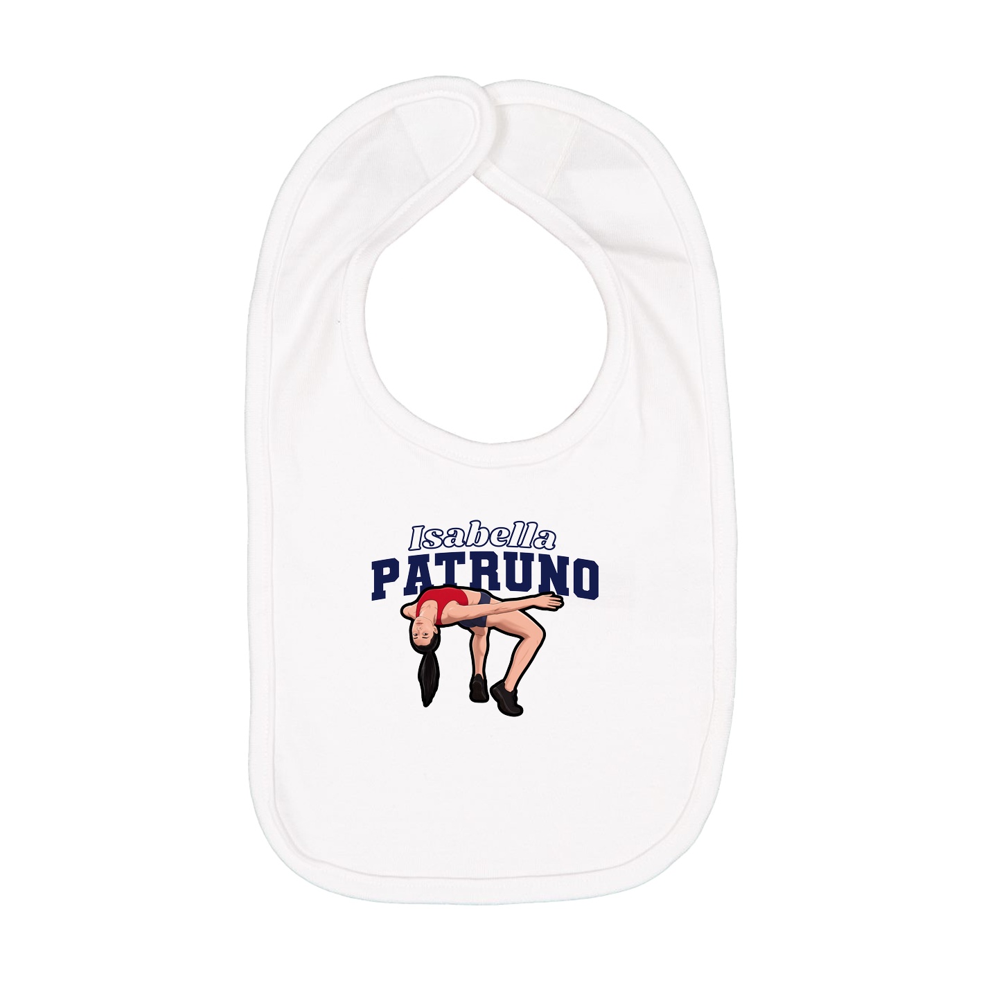 Infant Bib — Name Arch in White