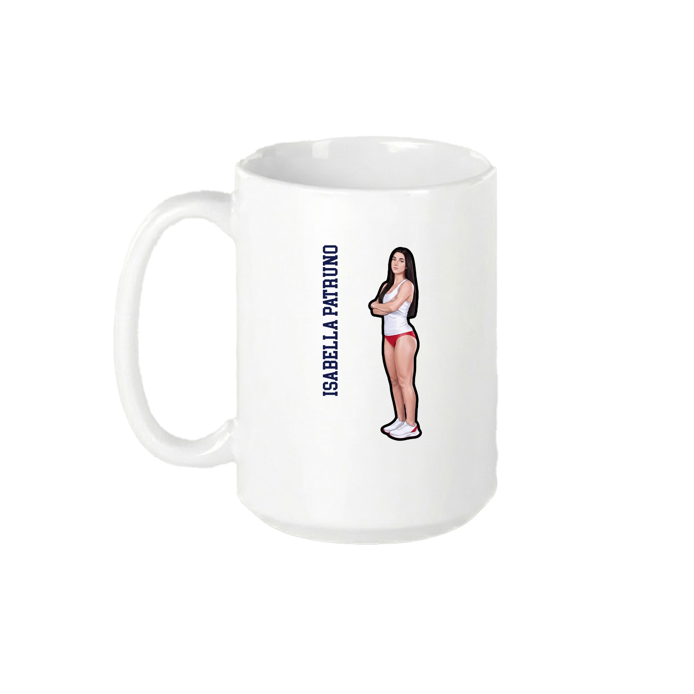 15oz Coffee Mug — Name Vertical in White