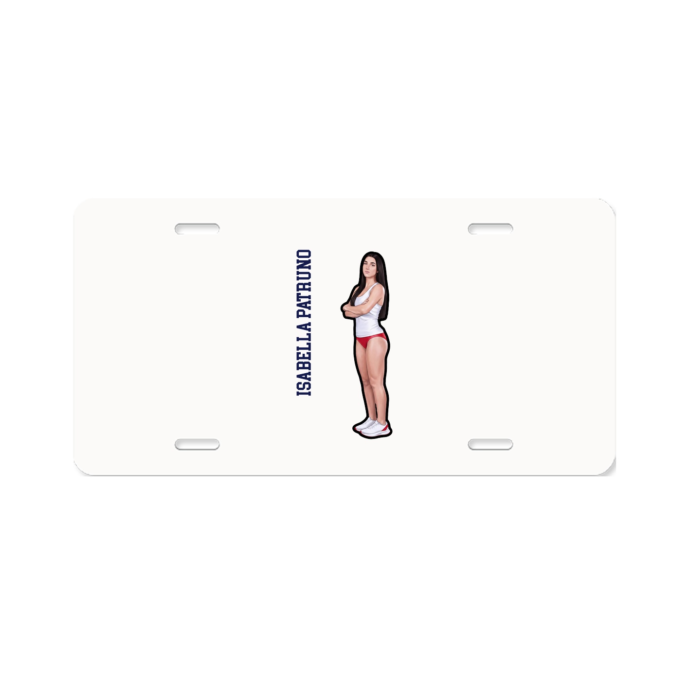 License Plate — Name Vertical in Classic