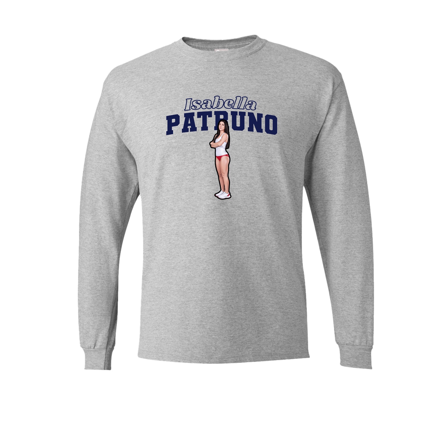 Long Sleeve Tee — Name Arch in Grey