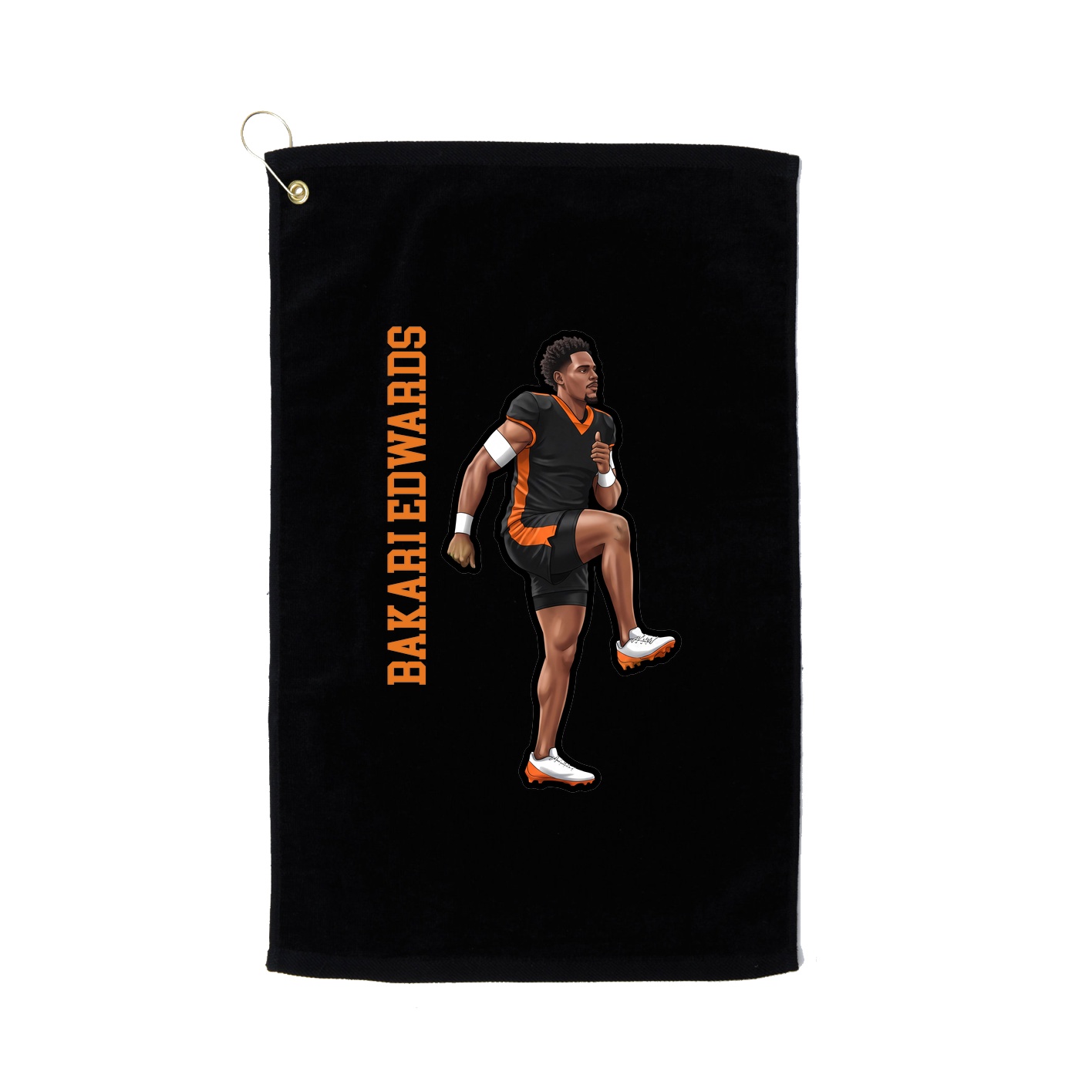 Golf Towel — Name Vertical in Black