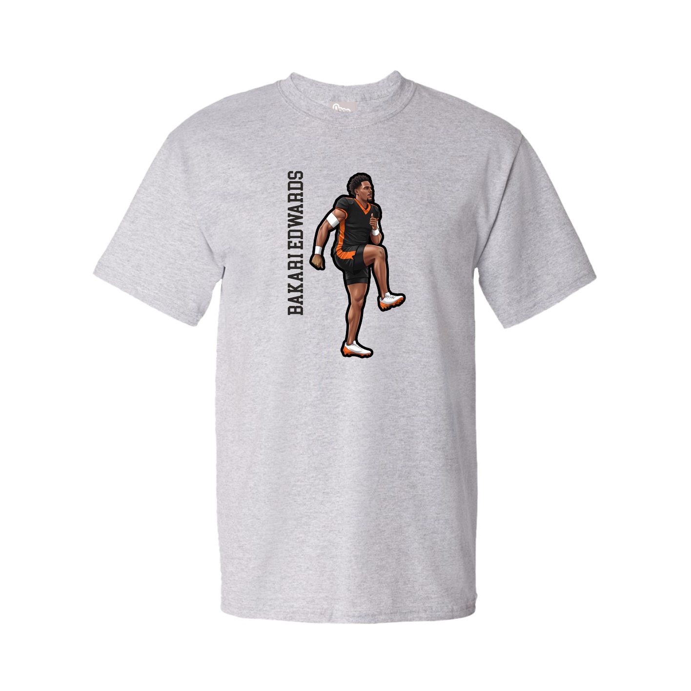 Tee — Name Vertical in Grey