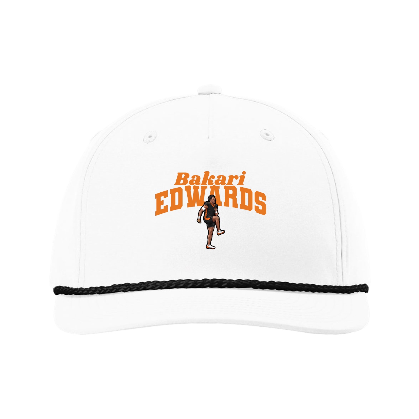 Five-Panel Classic Rope Cap — Signature Arch in White