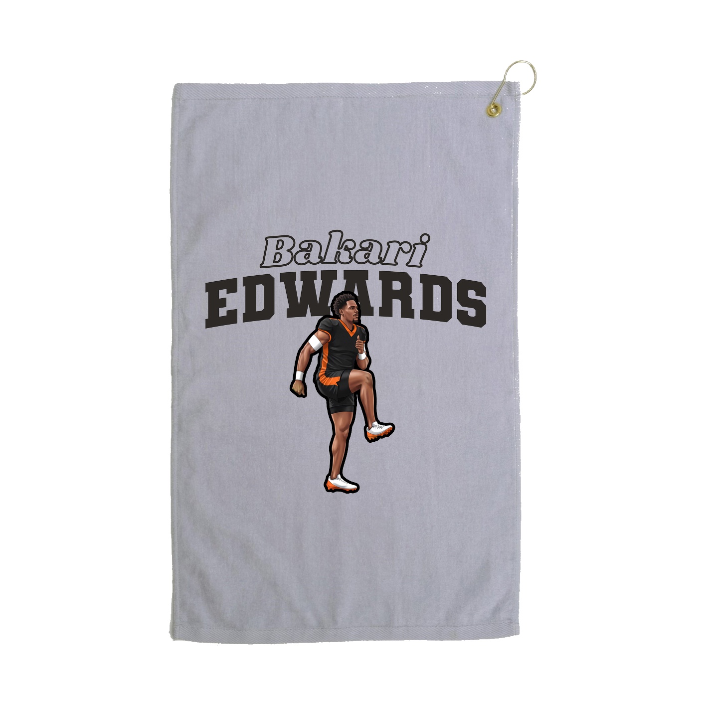 Golf Towel — Name Arch in Grey