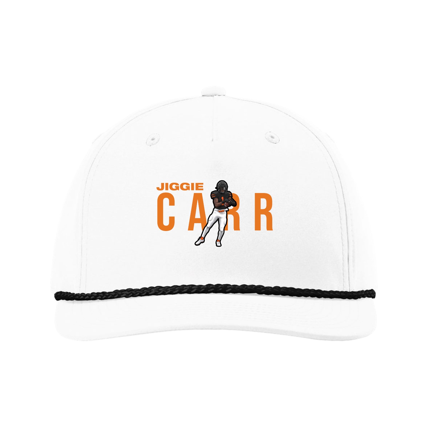 Five-Panel Classic Rope Cap — Player Name in White