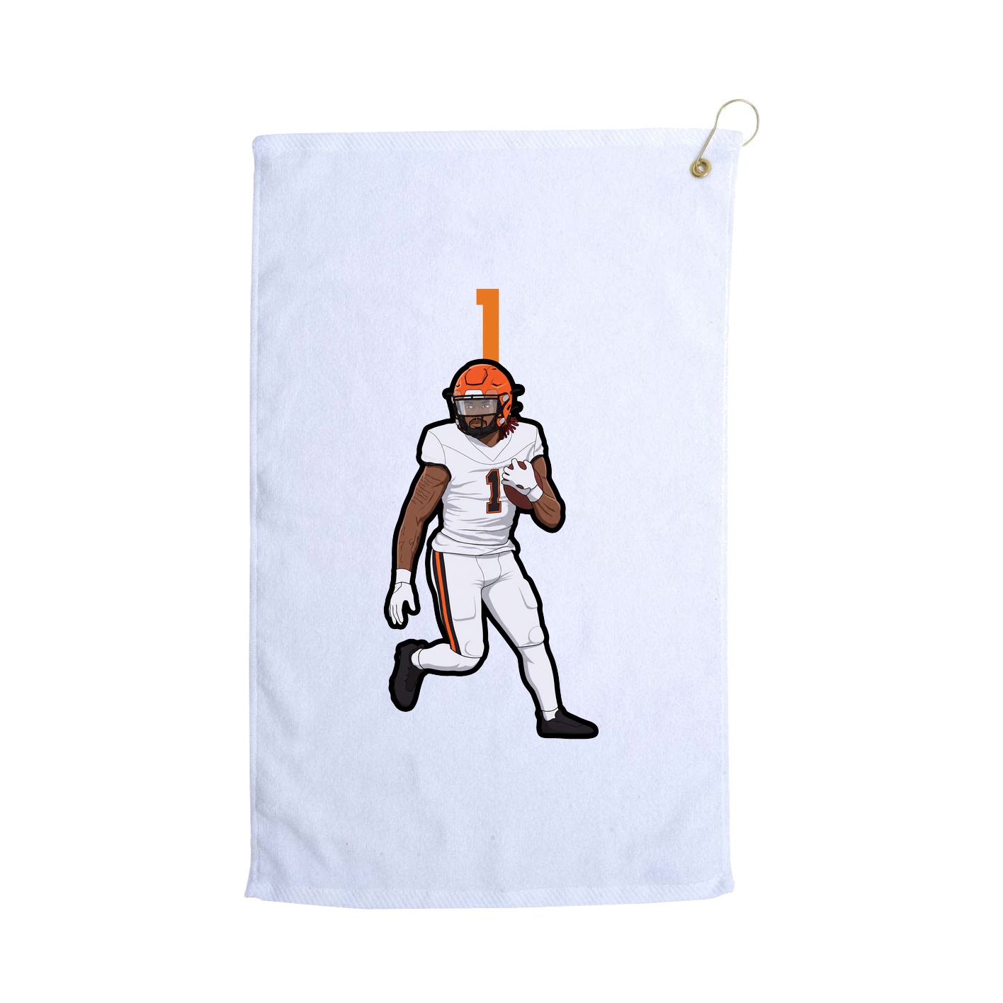Golf Towel — Number Top in White