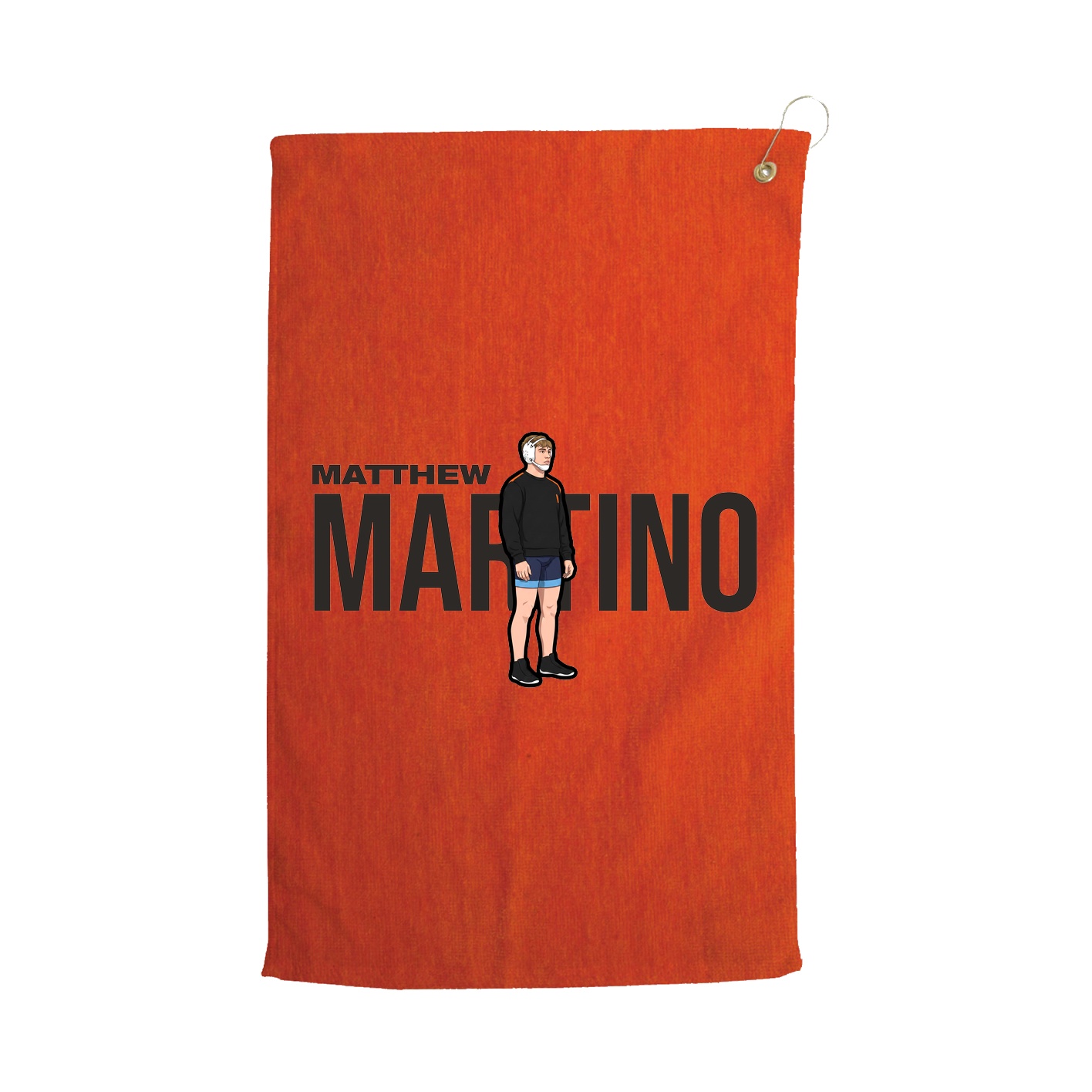 Golf Towel — Player Name in Orange
