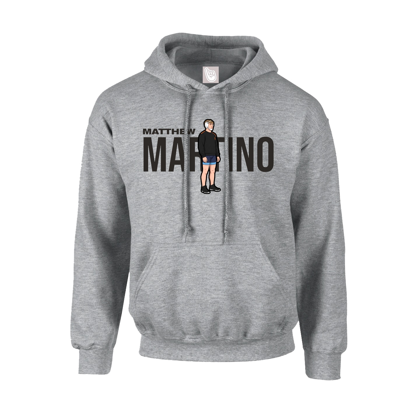 Youth Hoodie — Player Name in Grey