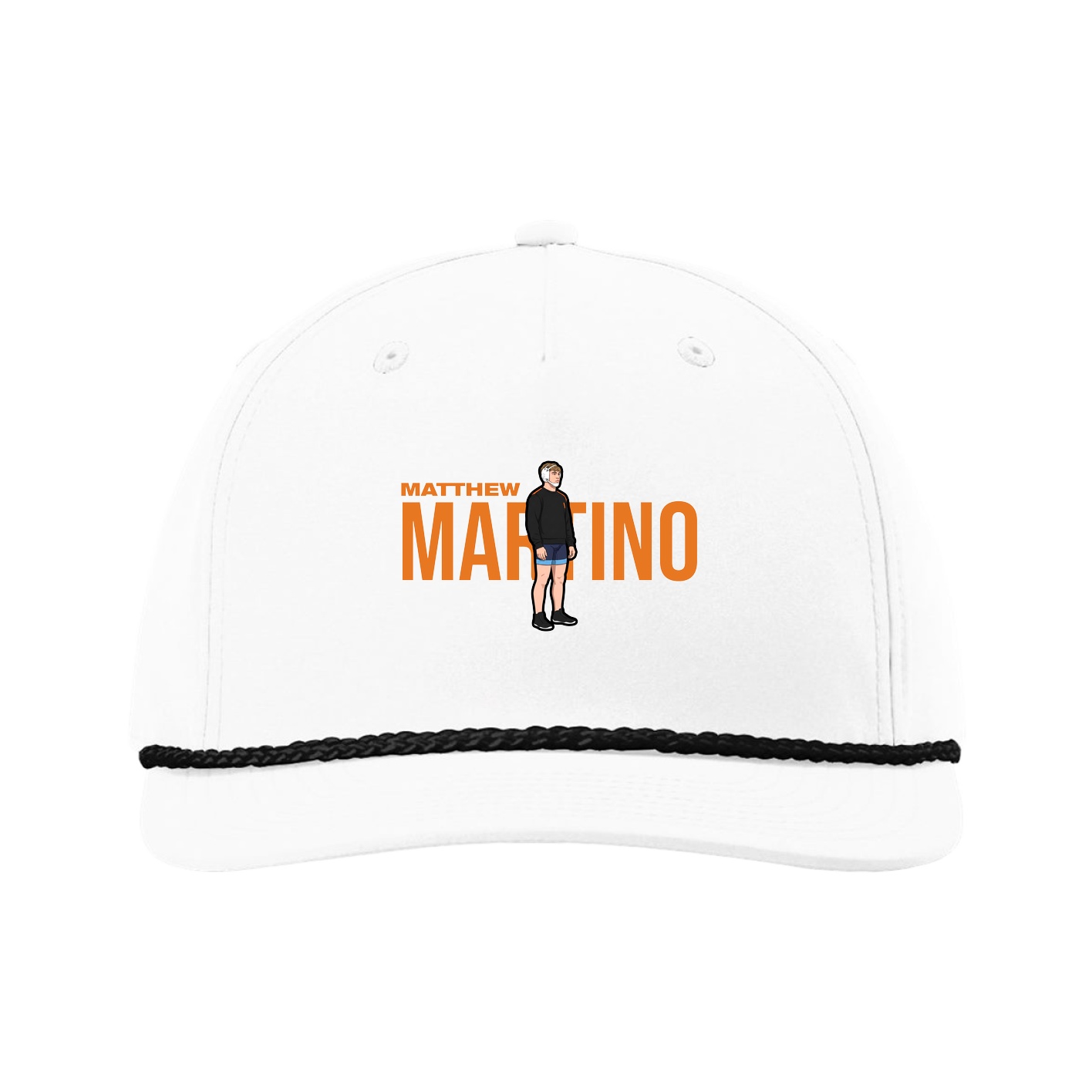 Five-Panel Classic Rope Cap — Player Name in White