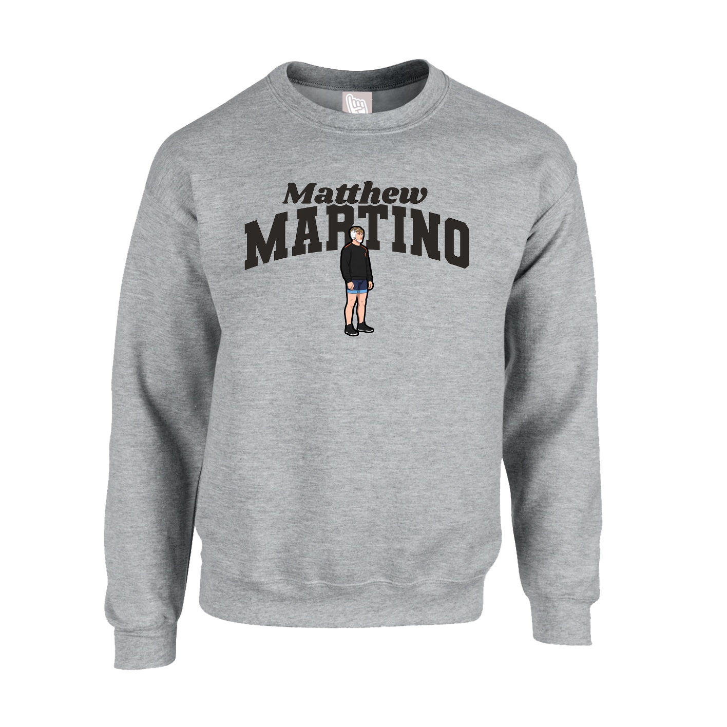 Fleece Crew — Signature Arch in Grey