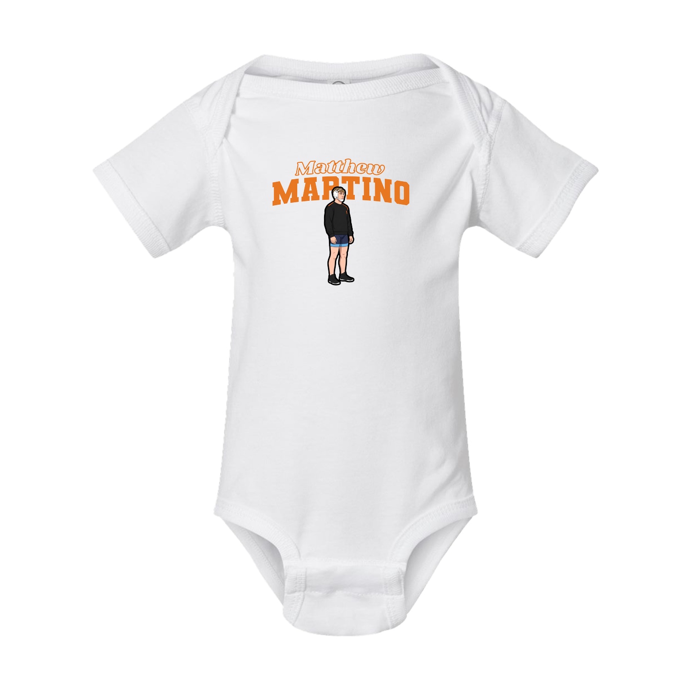 Baby Onesie — Name Arch in White