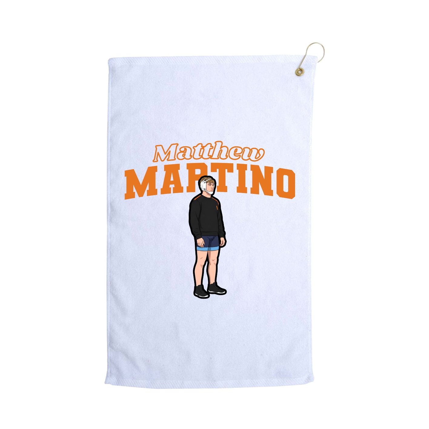 Golf Towel — Name Arch in White