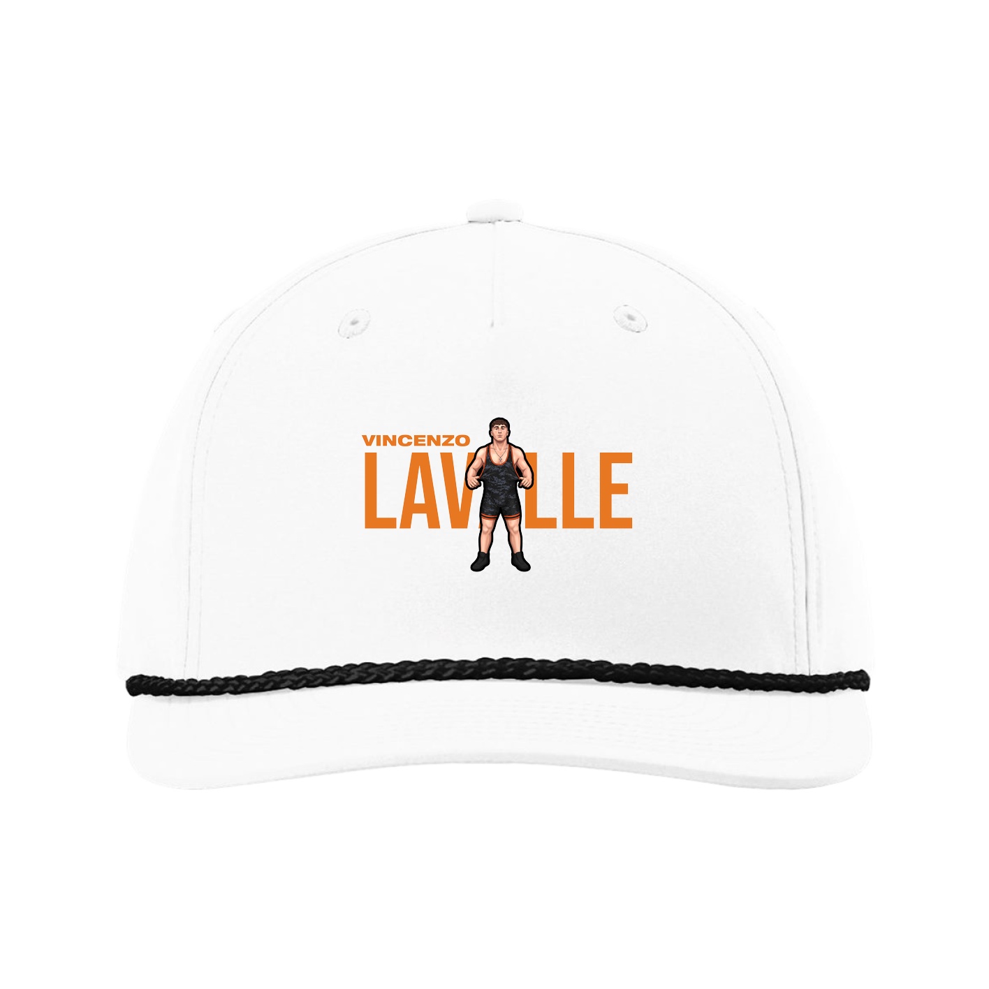 Five-Panel Classic Rope Cap — Player Name in White