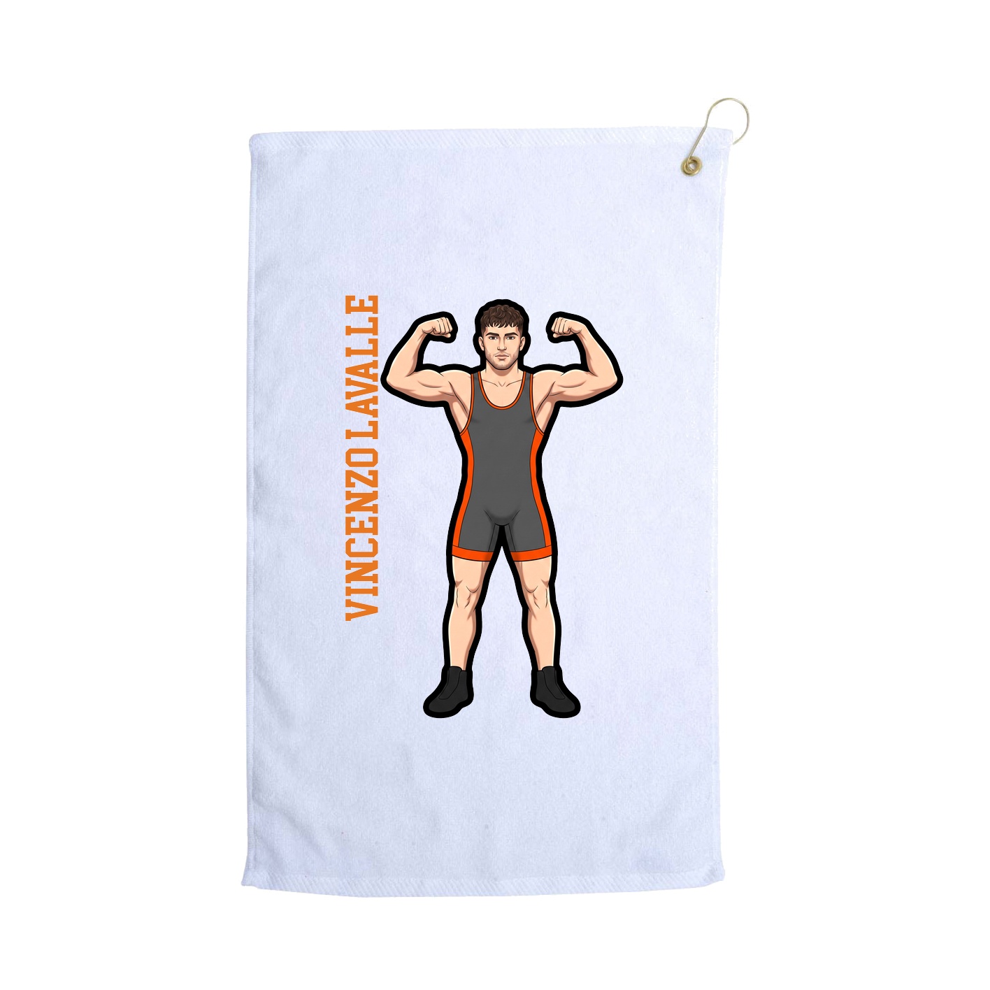 Golf Towel — Name Vertical in White
