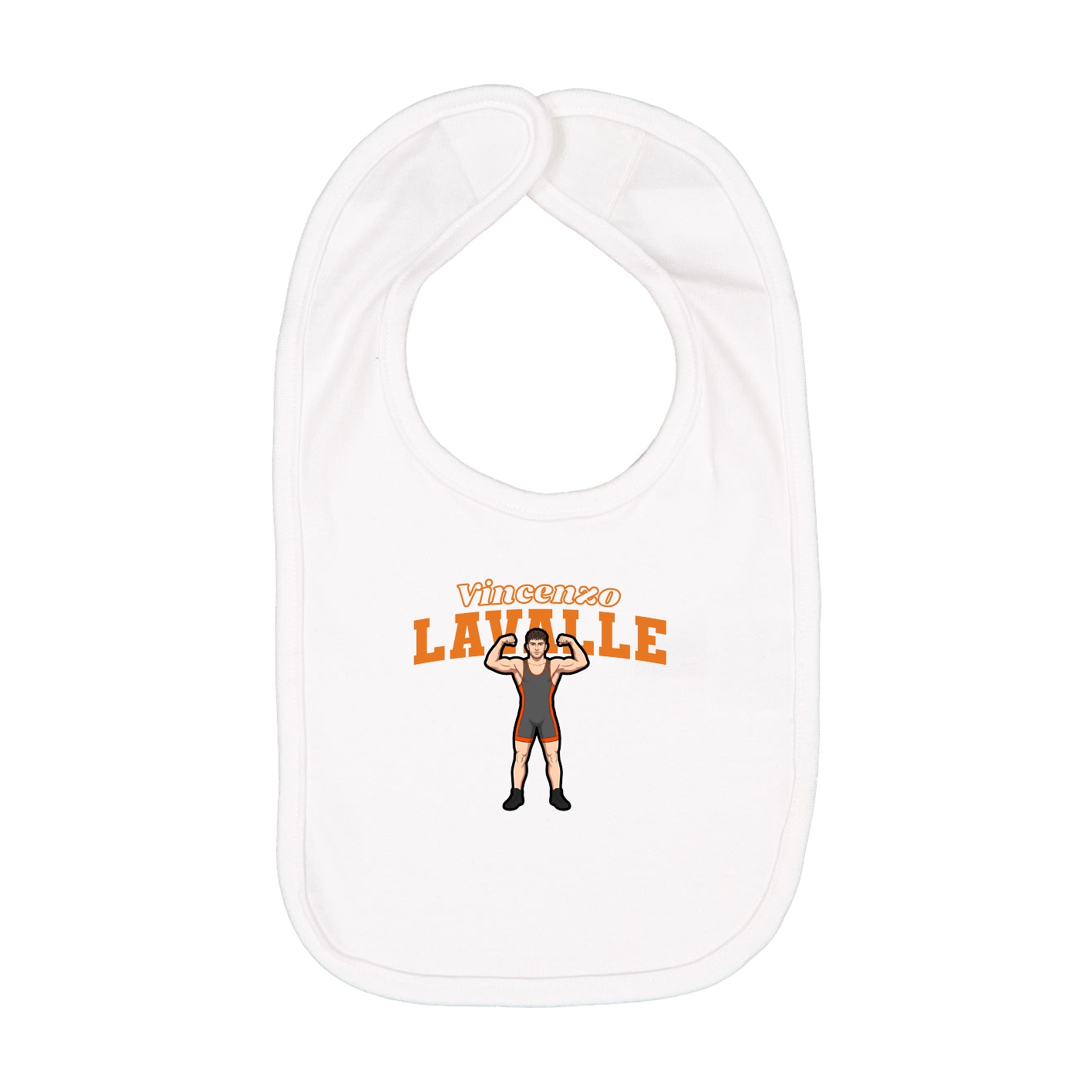 Infant Bib — Name Arch in White