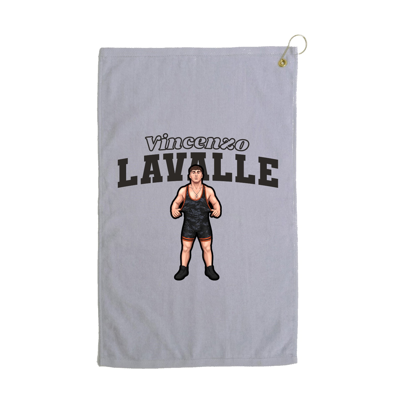 Golf Towel — Name Arch in Grey