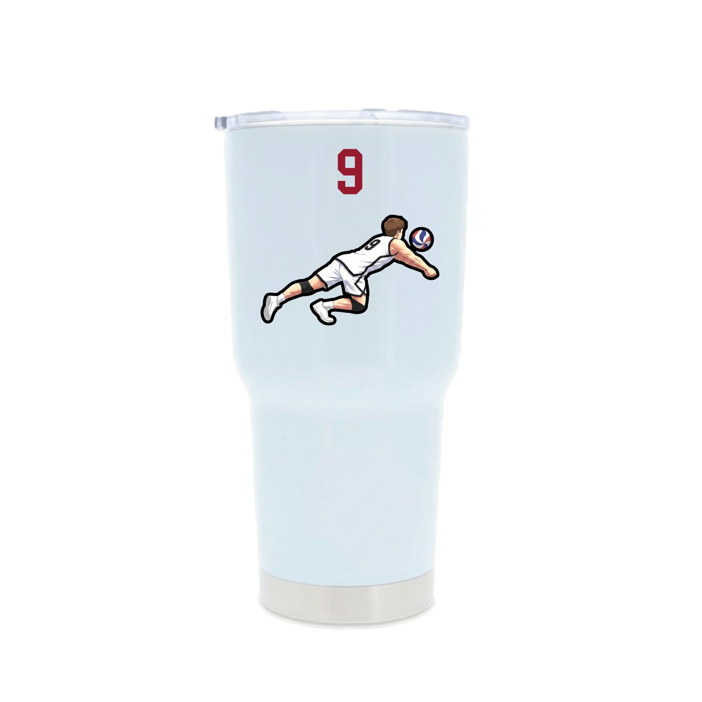 30oz Stainless Steel Tumbler — Number Top in White
