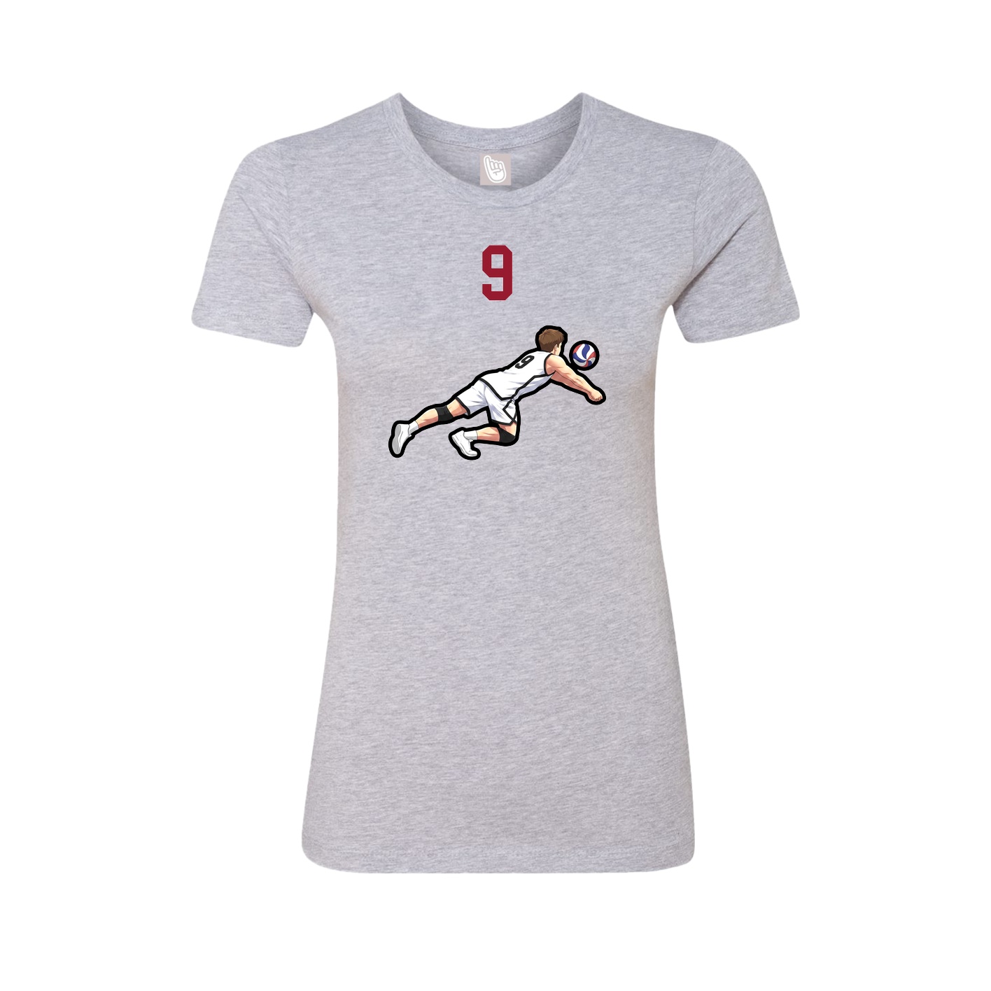 Fitted Women's Tee — Number Top in Grey