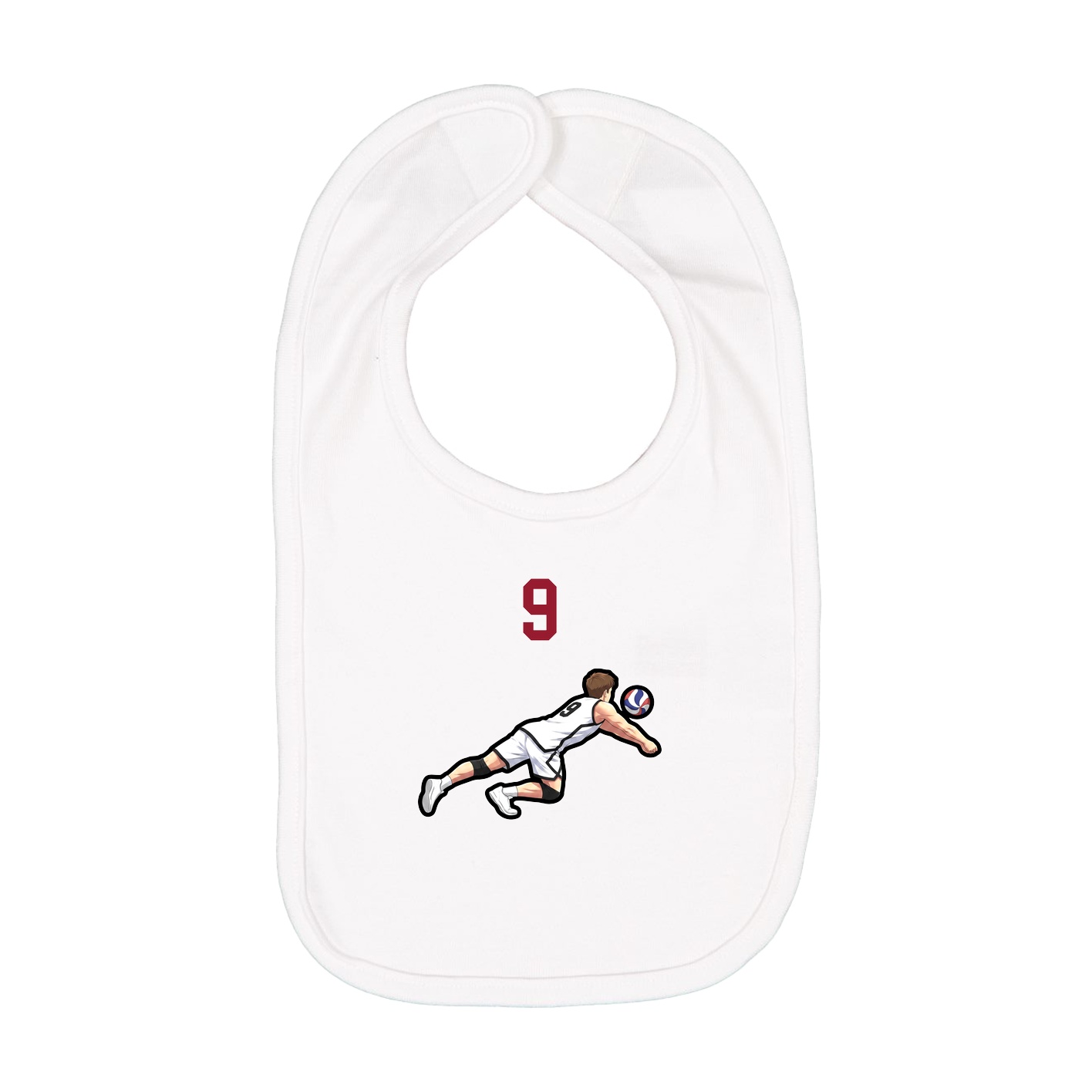Infant Bib — Number Top in White