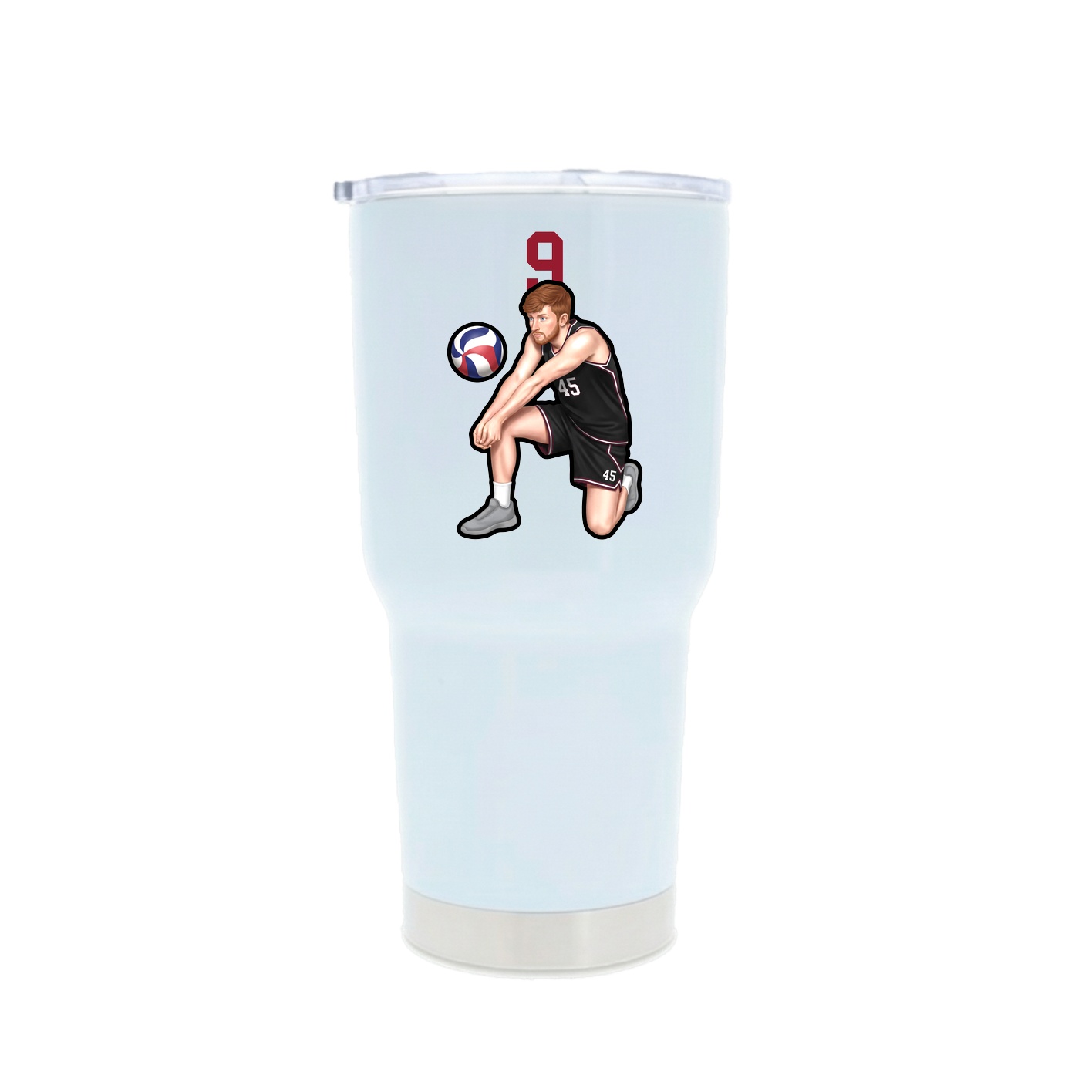 30oz Stainless Steel Tumbler — Number Top in White