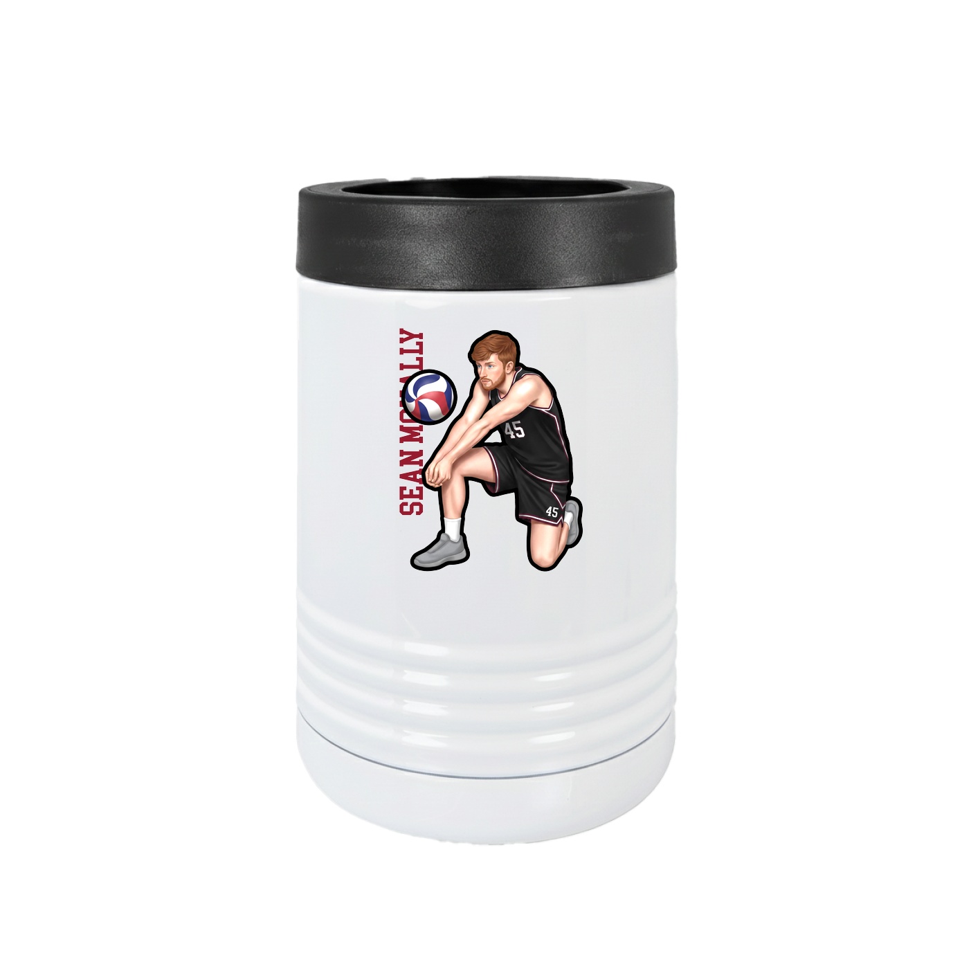 Beverage Holder — Name Vertical in White