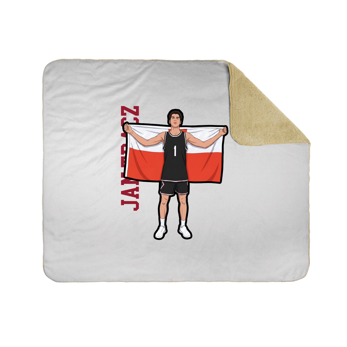 Throw Blanket — Name Vertical in White