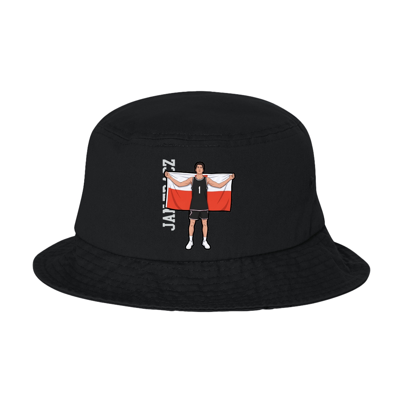 Bucket Cap — Name Vertical in Black