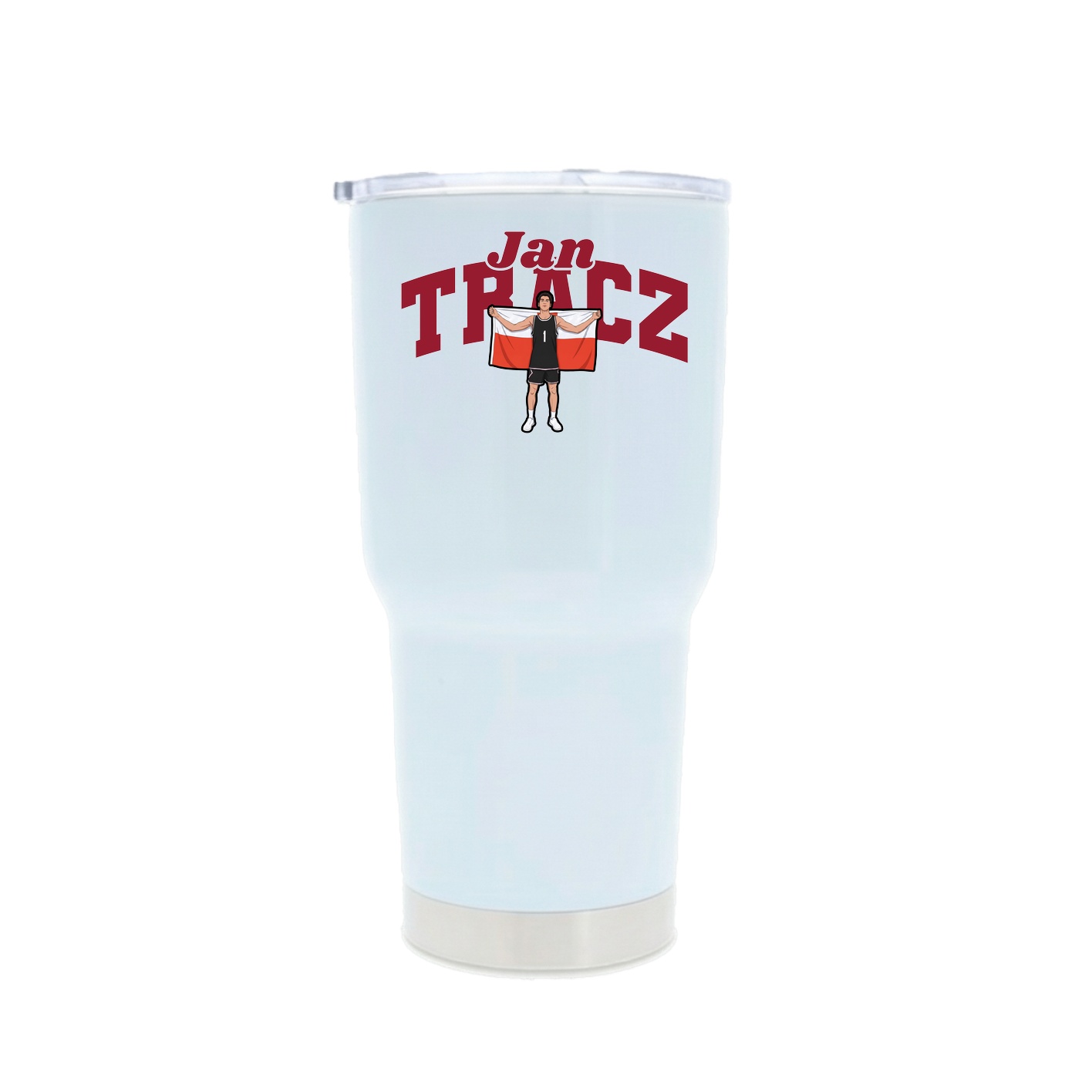 30oz Stainless Steel Tumbler — Signature Arch in White