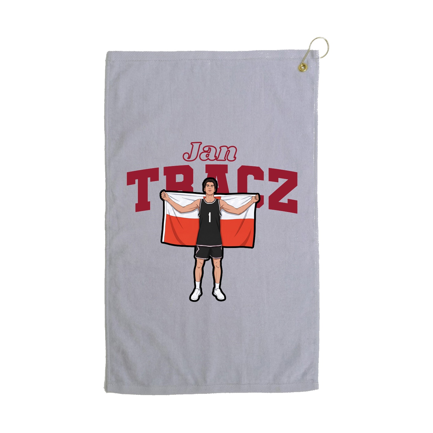 Golf Towel — Name Arch in Grey