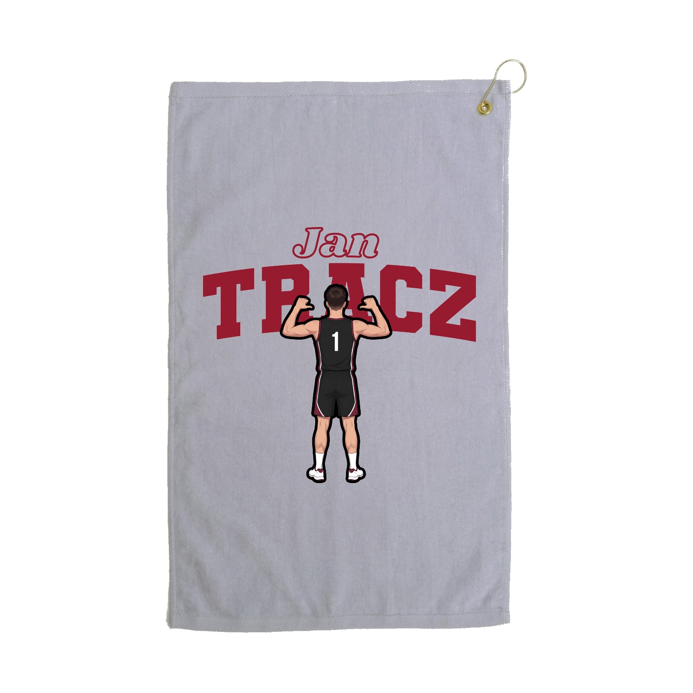 Golf Towel — Name Arch in Grey