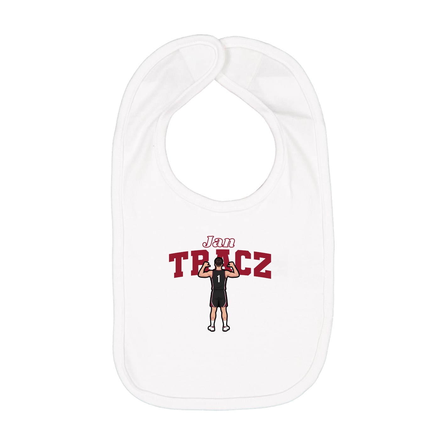 Infant Bib — Name Arch in White