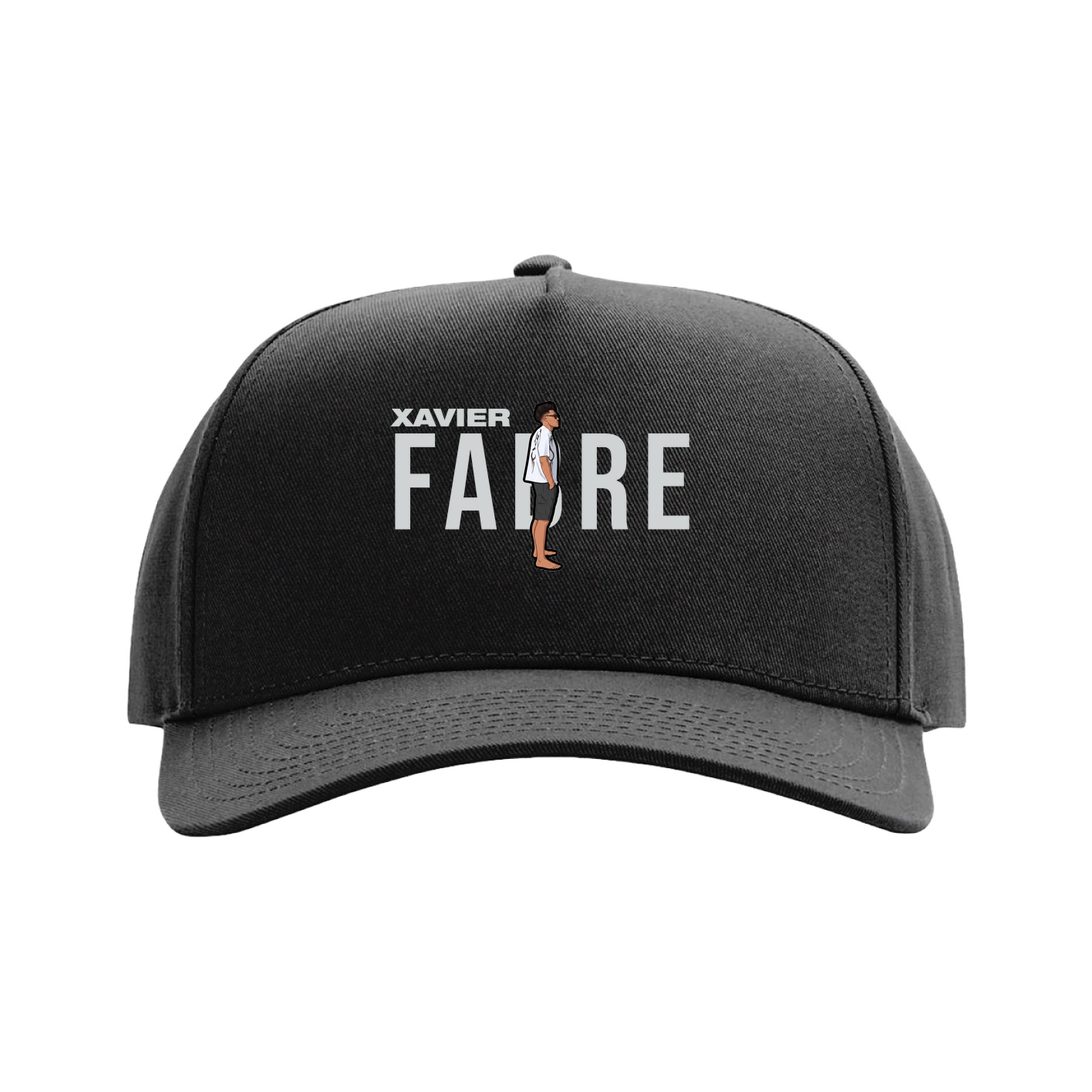 Full Fabric Five-Panel Champ Cap — Player Name in Black