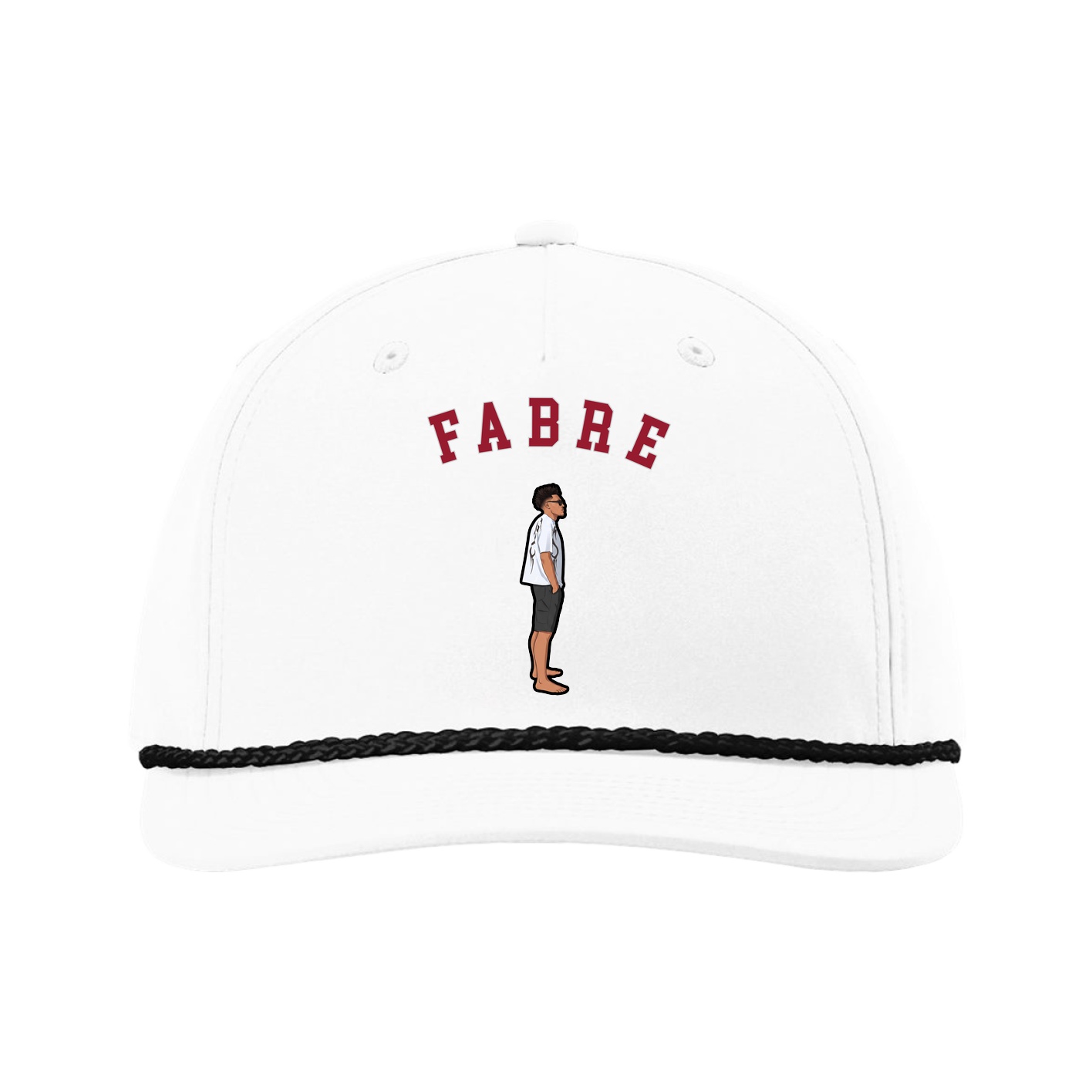 Five-Panel Classic Rope Cap — Shirsey Arch in White