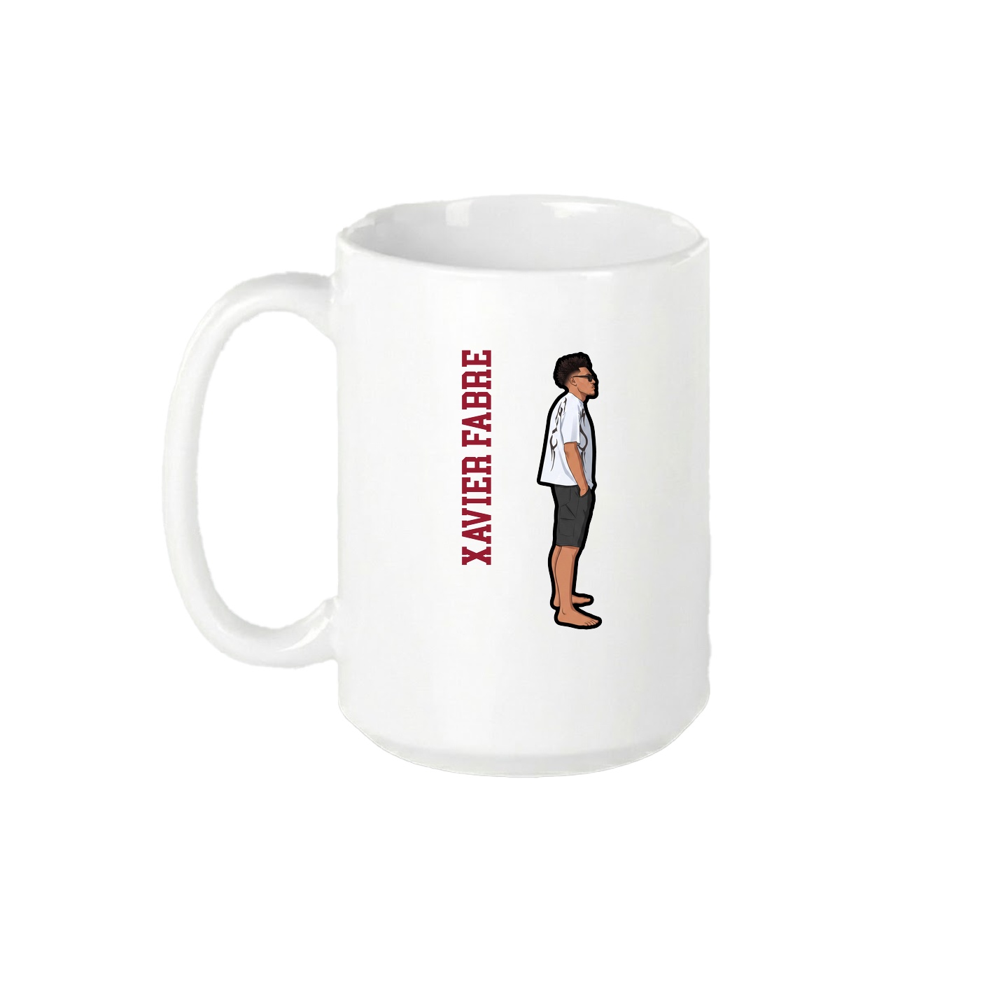 15oz Coffee Mug — Name Vertical in White