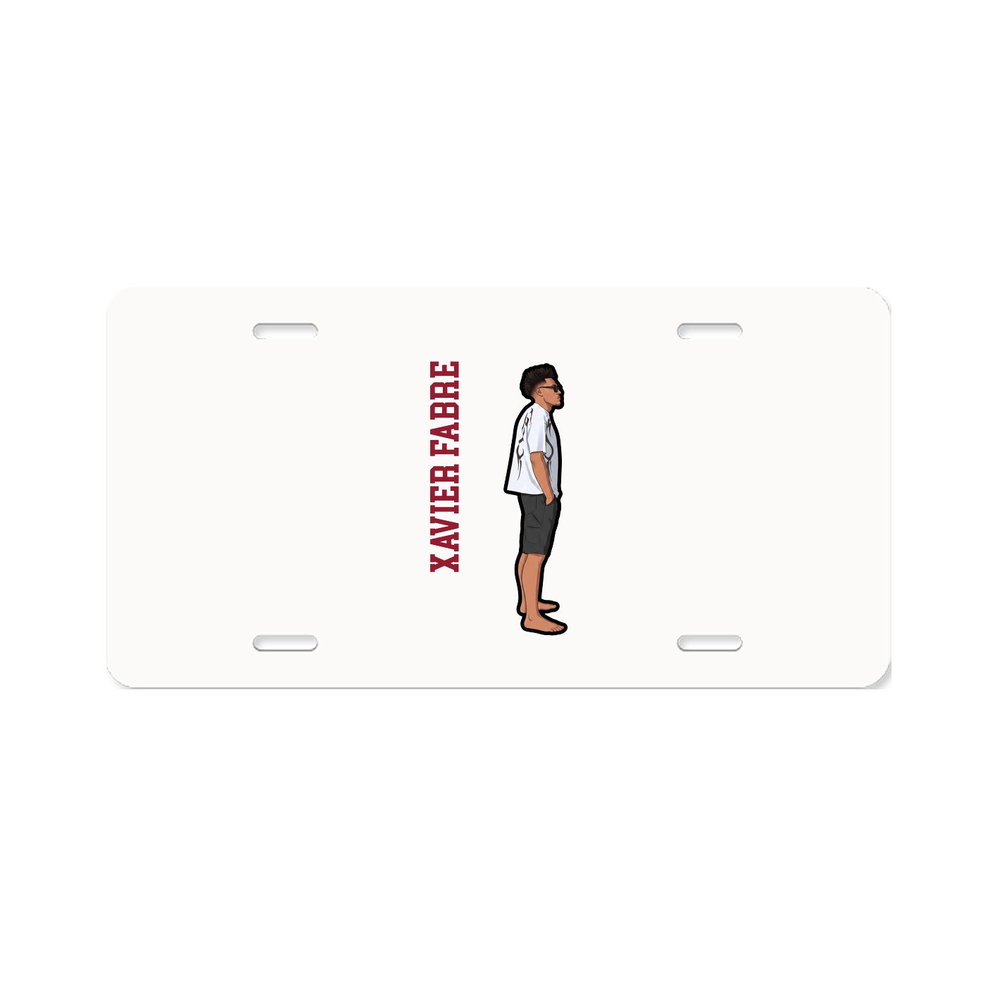 License Plate — Name Vertical in Classic