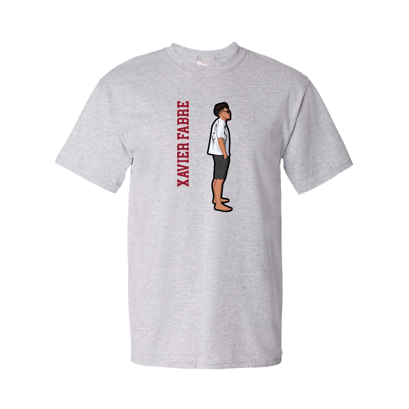 Tee — Name Vertical in Grey
