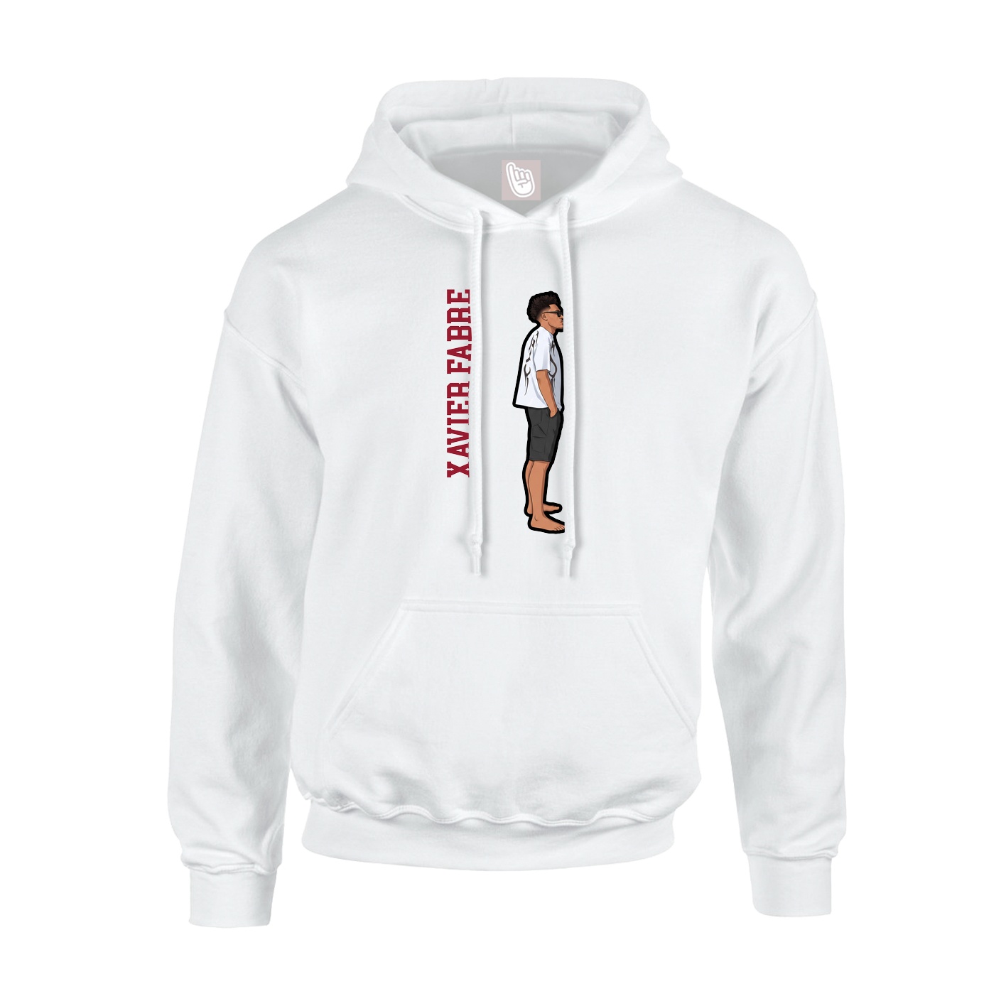 Hoodie — Name Vertical in White